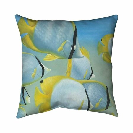 BEGIN HOME DECOR 26 x 26 in. Butterfly Fishes-Double Sided Print Indoor Pillow 5541-2626-AN174